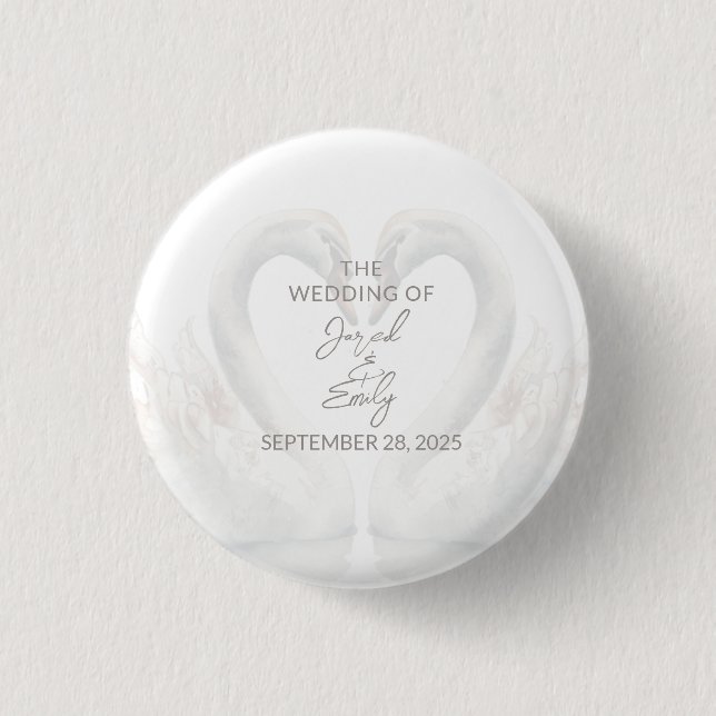 Wedding Custom Swan Button (Vorderseite)