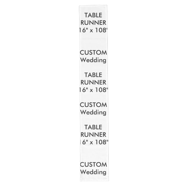 Wedding Custom Table Runner 16" x 108" Großer Tischläufer (Vorderseite)