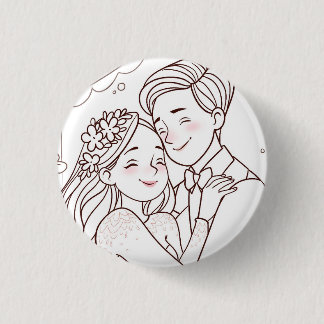 Wedding cute badge button