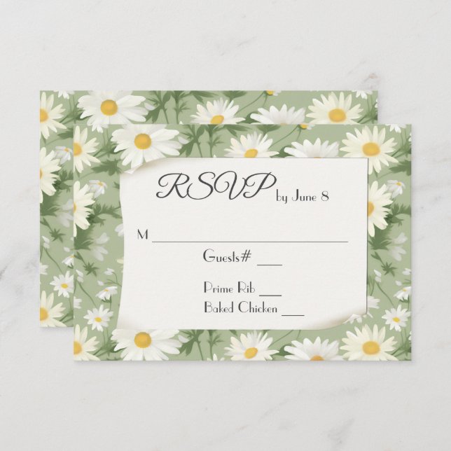 Wedding Daisies UAWG RSVP Karte (Vorne/Hinten)
