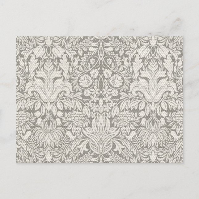 Wedding Damask Vintage White Wedding Old Lace Postkarte (Vorderseite)