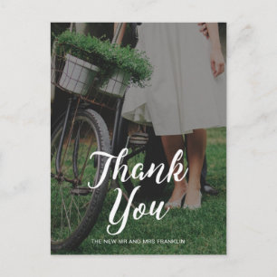 Wedding Danke, Foto mit Typografie Postkarte