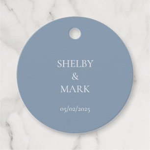 Wedding Danke, Romantic Dusty Blue Geschenkanhänger