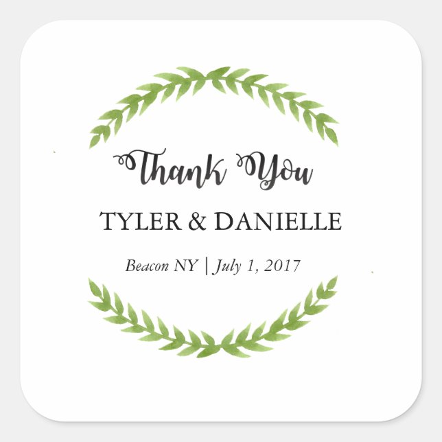 Wedding danken Ihnen Aufkleber (Vorderseite)