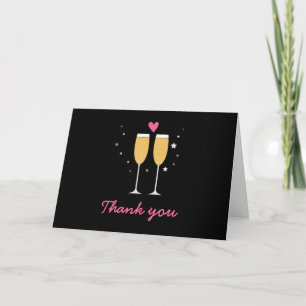 Wedding danken Ihnen Champagne-Toast Dankeskarte