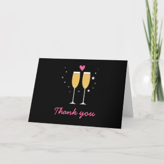 Wedding danken Ihnen Champagne-Toast Dankeskarte