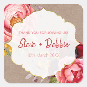 Wedding danken Ihnen Lippenbalsam Quadratischer Aufkleber