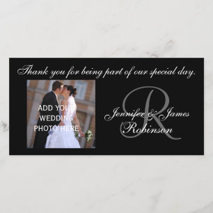 Wedding danken Ihnen mit Namen-Foto-Karte des Dankeskarte