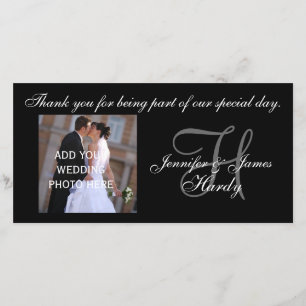 Wedding danken Ihnen Monogramm H und Mitteilung Dankeskarte