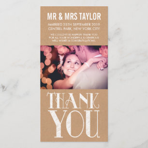 Wedding danken Ihnen rustikale neutrale Dankeskarte