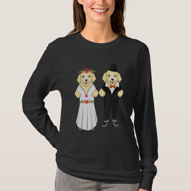 Wedding Day Married Dog Animal Dog Breeder T-Shirt (Vorderseite)