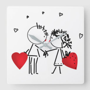 Wedding , day Valenine , love Quadratische Wanduhr