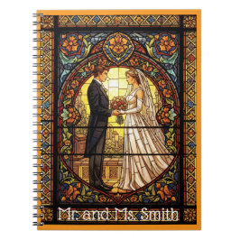 Wedding Design in Traditional Stained Glass Notizblock