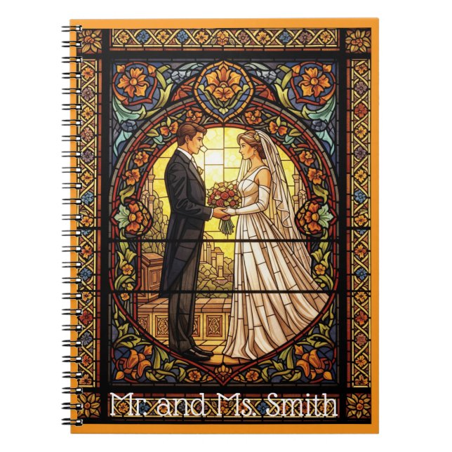 Wedding Design in Traditional Stained Glass Notizblock (Vorderseite)