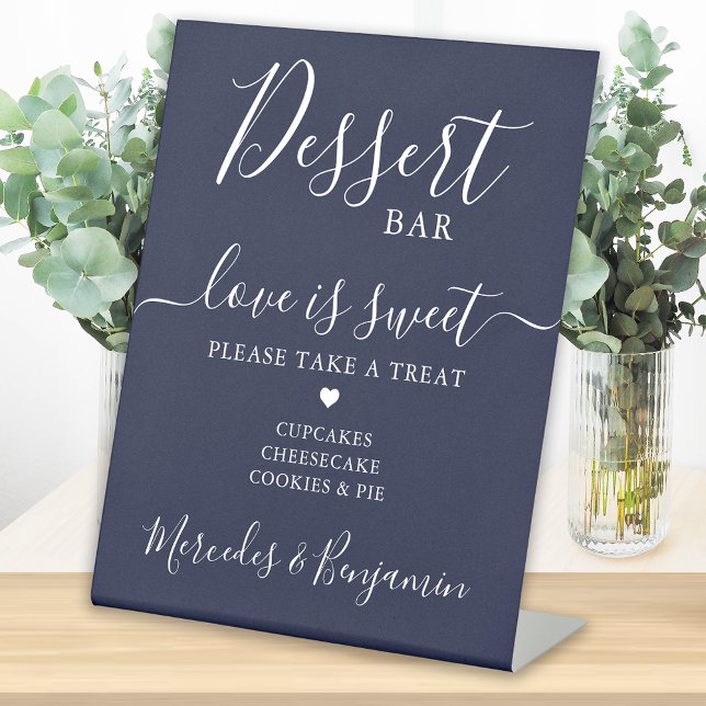 Wedding Dessert Bar Liebe ist Sweet Custom Navy Bl Sockelschild (Von Creator hochgeladen)