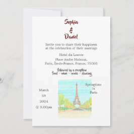Wedding Destination - Paris, Frankreich Einladung