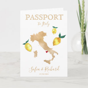 Wedding Destination Passport Gold Capri Italien Einladung