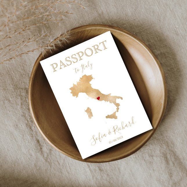 Wedding Destination Passport Gold Karte Italien In (Von Creator hochgeladen)