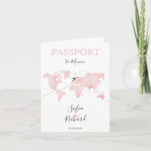 Wedding Destination Passport Rosa Marbella Einladung