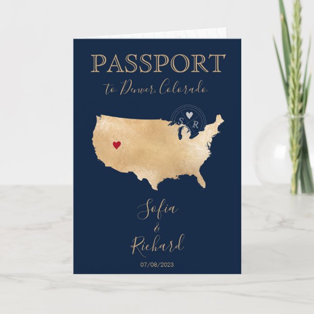 Wedding Destination Passport US Karte Colorado (Vorderseite)