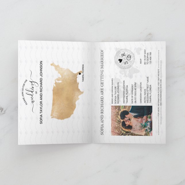 Wedding Destination Passport US Karte Florida (Innenseite)