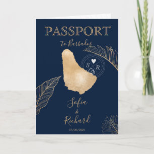 Wedding Destination Passport Weltkarte Barbados in Einladung