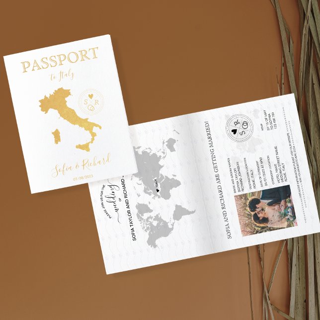Wedding Destination Passport Weltkarte ITALIEN Folienkarte (Von Creator hochgeladen)