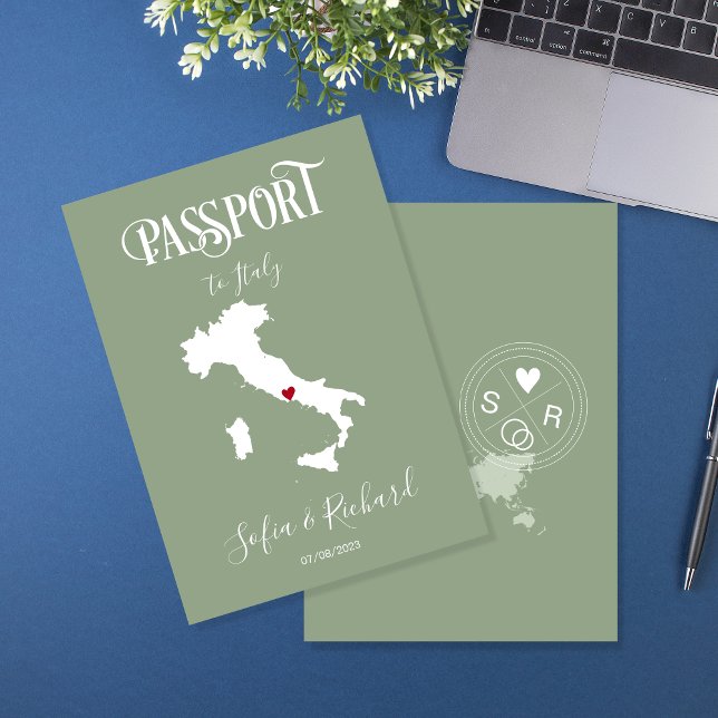 Wedding Destination Passport Weltkarte Italien Sei Einladung (Von Creator hochgeladen)