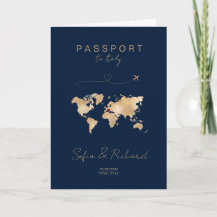 Wedding Destination Passport Weltkarte Modern Invi Einladung