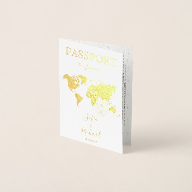 Wedding Destination Passport Weltkarte NEU - ZEALA Folienkarte (Vorderseite)