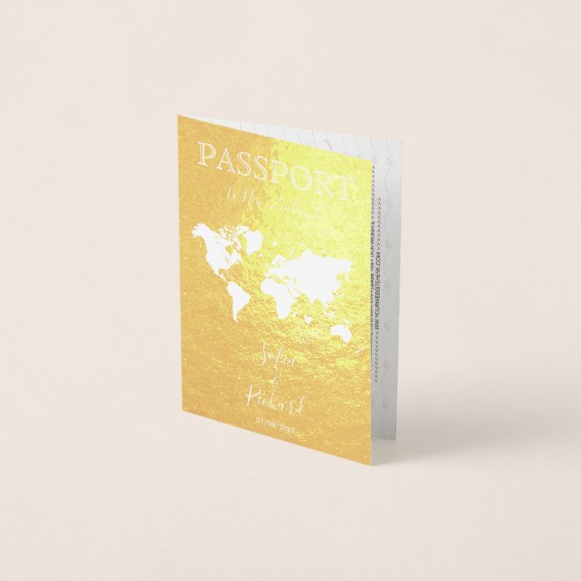 Wedding Destination Passport Weltkarte NEU - ZEALA Folienkarte (Vorderseite)