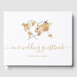 Wedding Destination Passport Weltkarte Vielen Dank Gästebuch