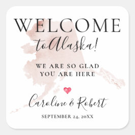 Wedding Destination Willkommensgast Gefallen Quadratischer Aufkleber