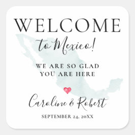 Wedding Destination Willkommensgast Gefallen Quadratischer Aufkleber