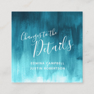 Wedding details teal blue green art changes card begleitkarte