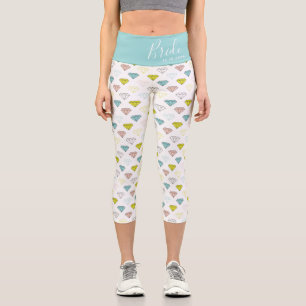 Wedding Diamond Chic Moderne Bridge Personalisiert Capri Leggings