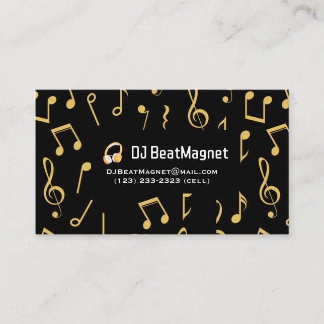 Wedding Dj Business Cards Beruflich Deejay Visitenkarte (Vorderseite)