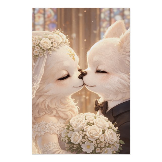 Wedding Dog Art Poster – Romantic Fantasy art (Vorderseite)
