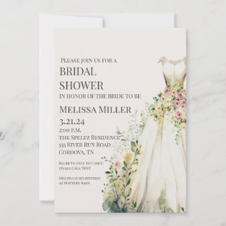 Wedding Dress Bridal Shower Invitation Einladung