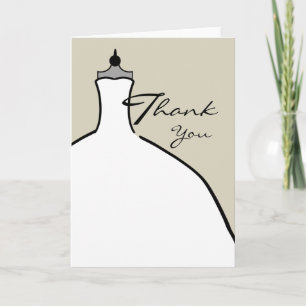 Wedding Dress Thank You - Custom Background Color Dankeskarte