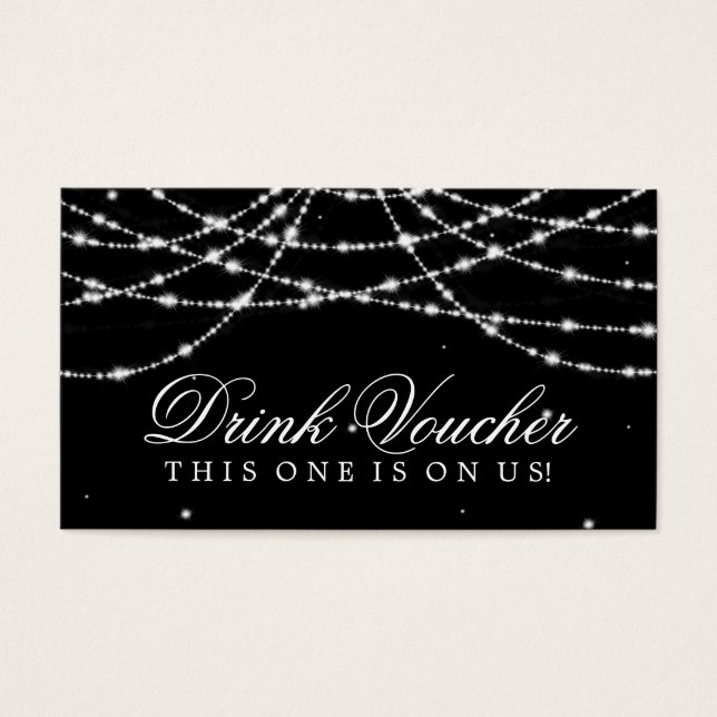 Wedding Drink Voucher Sparkling String Black (Vorderseite)
