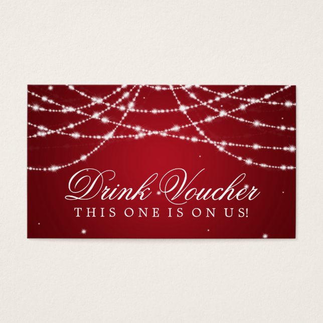 Wedding Drink Voucher Sparkling String Red (Vorderseite)