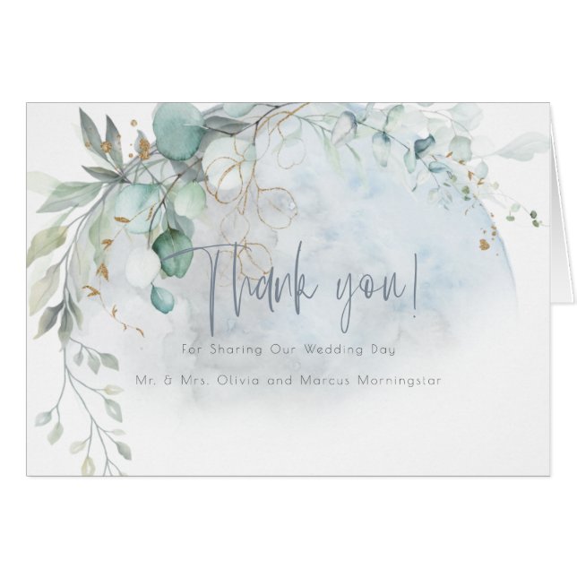 Wedding | Dusty Blue Over the Moon in Love (Vorderseite (Horizontal))