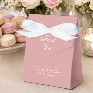 Wedding Dusty Rose Modern Pink Einfach Vielen Dank Geschenkschachtel