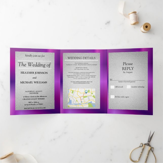 WEDDING EINLADUNG ZU DREI KOMPONENTEN (Innenseite)