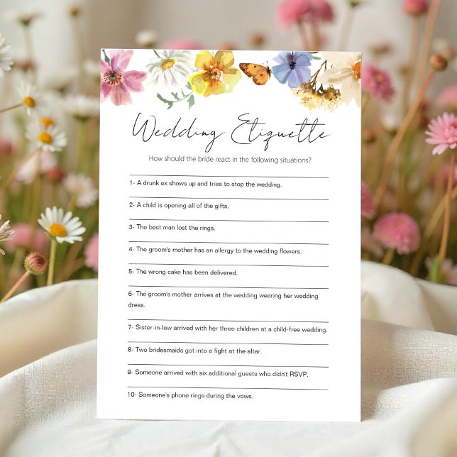 Wedding Etiquette | Boho Brautparty Game Card Einladung (Von Creator hochgeladen)
