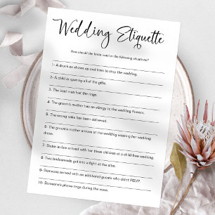 Wedding Etiquette Funny Brautparty Game Einladung