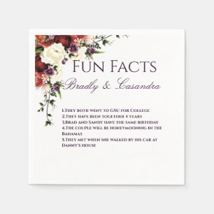Wedding Fall Floral White Fun Fakten Serviette