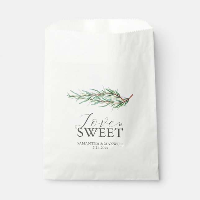 Wedding Favor Bags Love Is Sweet Rosemary Geschenktütchen (Vorderseite)
