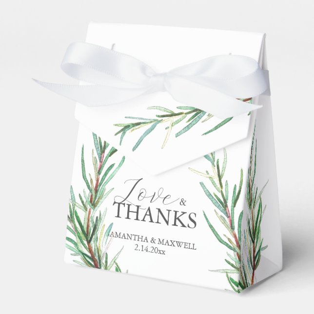 Wedding Favor Boxes Rosemary Greenery Geschenkschachtel (Vorderseite)
